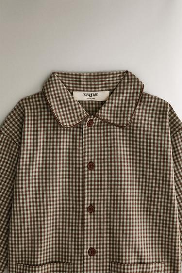 CHILDREN'S SMALL CHECK FLANNEL PYJAMA SET - Green by Zara - Image 2