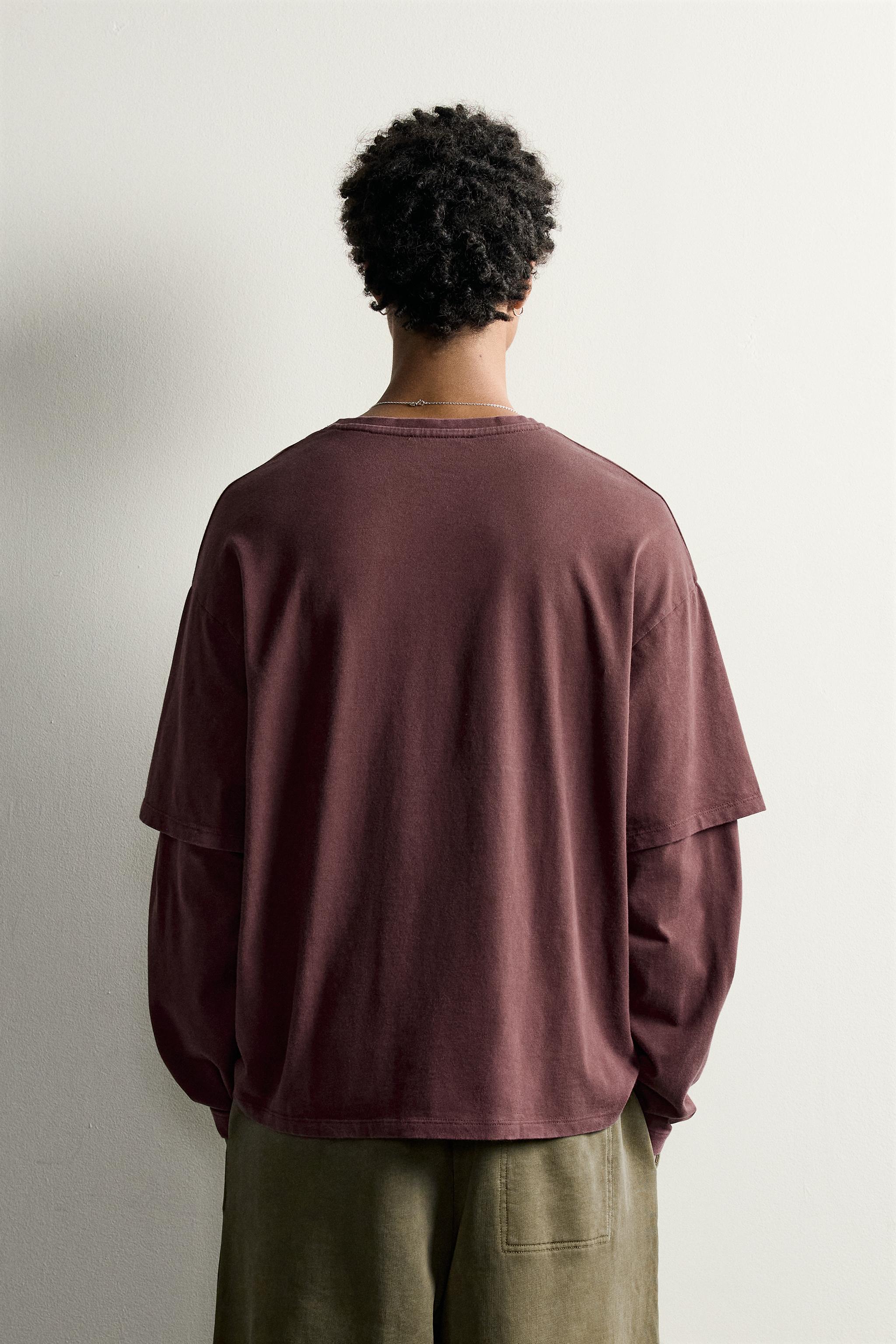 T-SHIRT À MANCHES EFFET SUPERPOSITION