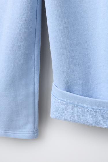 WIDE-LEG VARSITY JOGGING TROUSERS - Light blue by Zara - Image 3