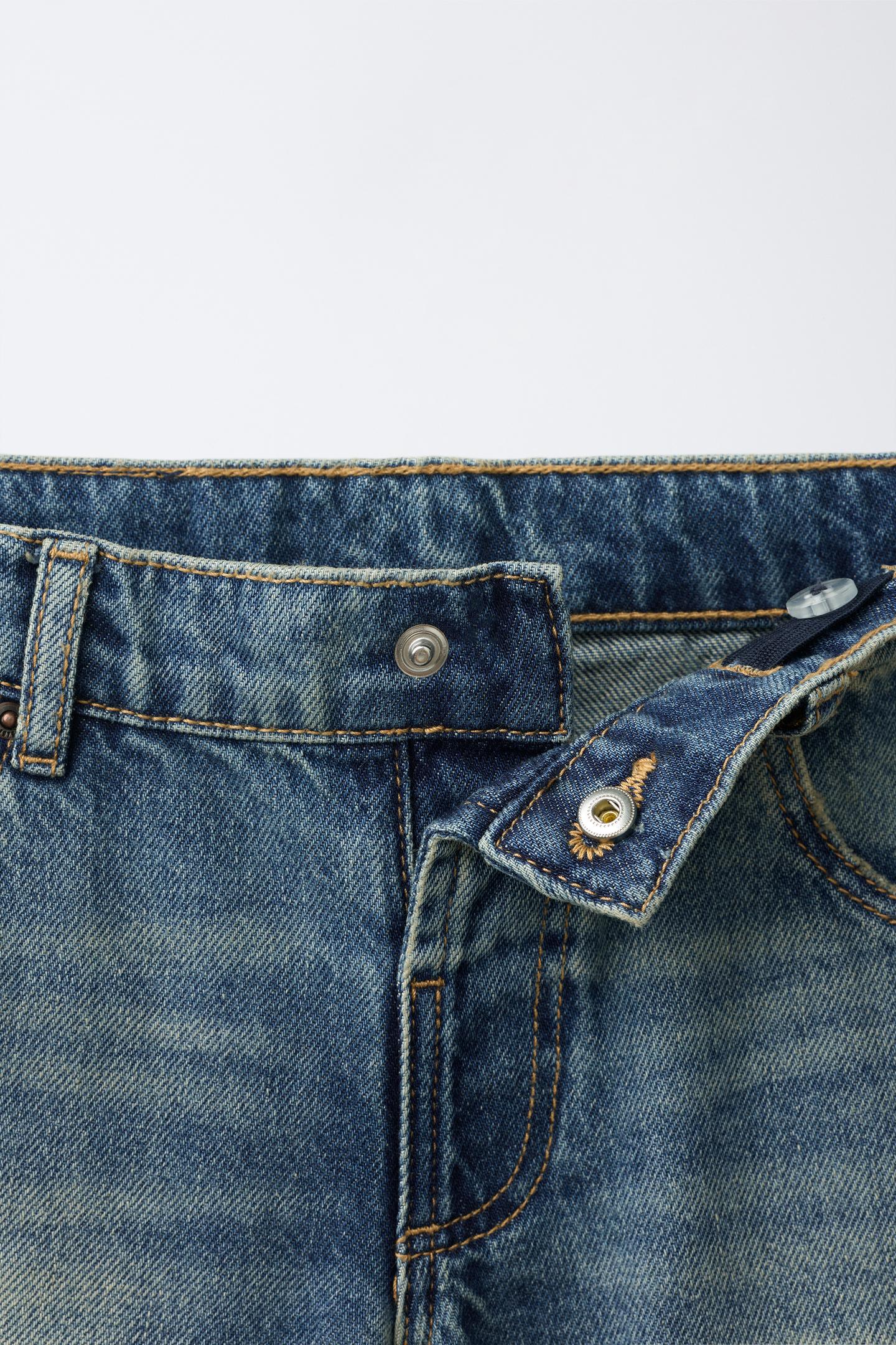 Детские джинсы Zara Distressed Wide-Leg, цвет: Синий — фото 3