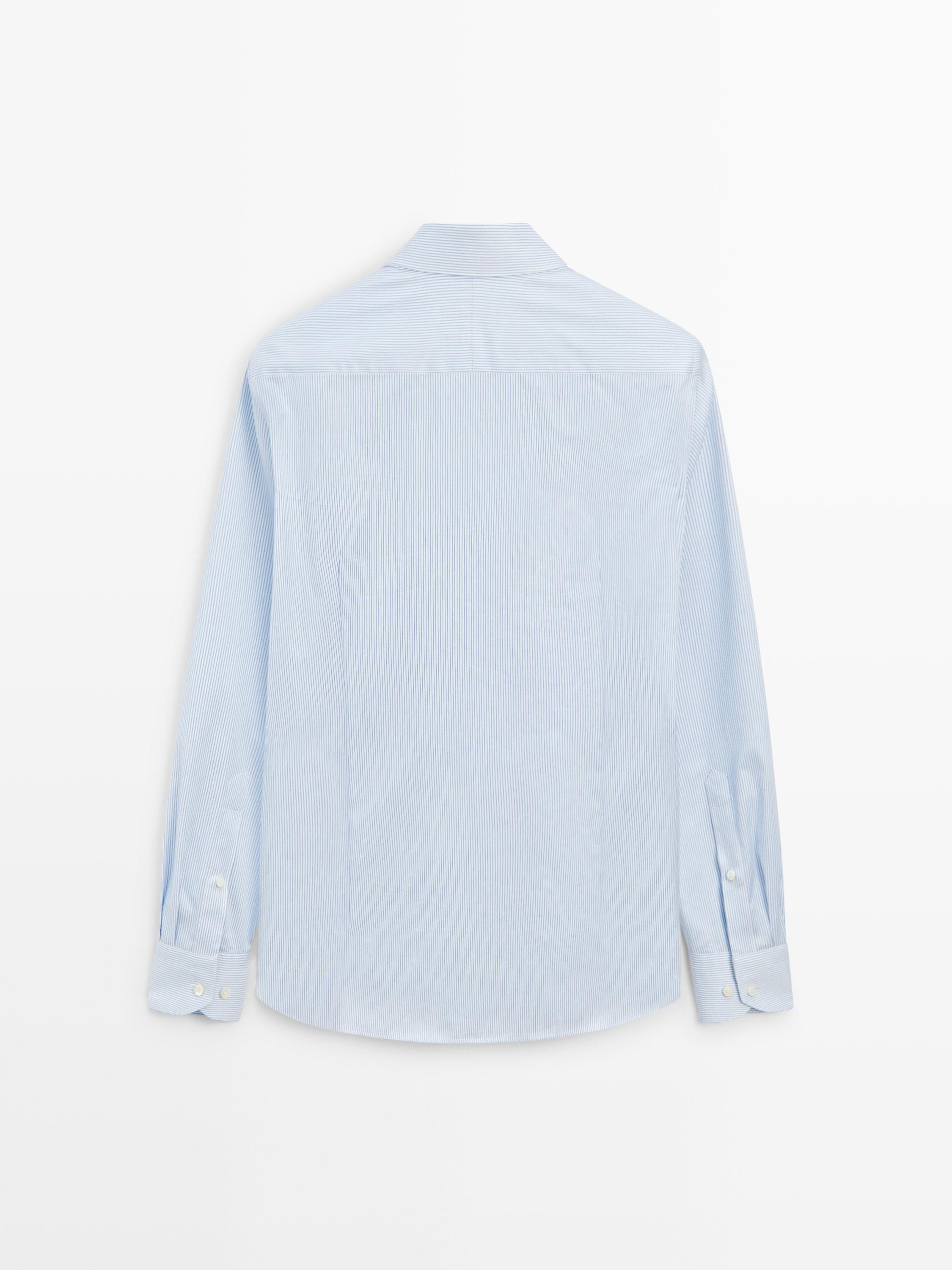 Chemise slim à rayures 100 % coton