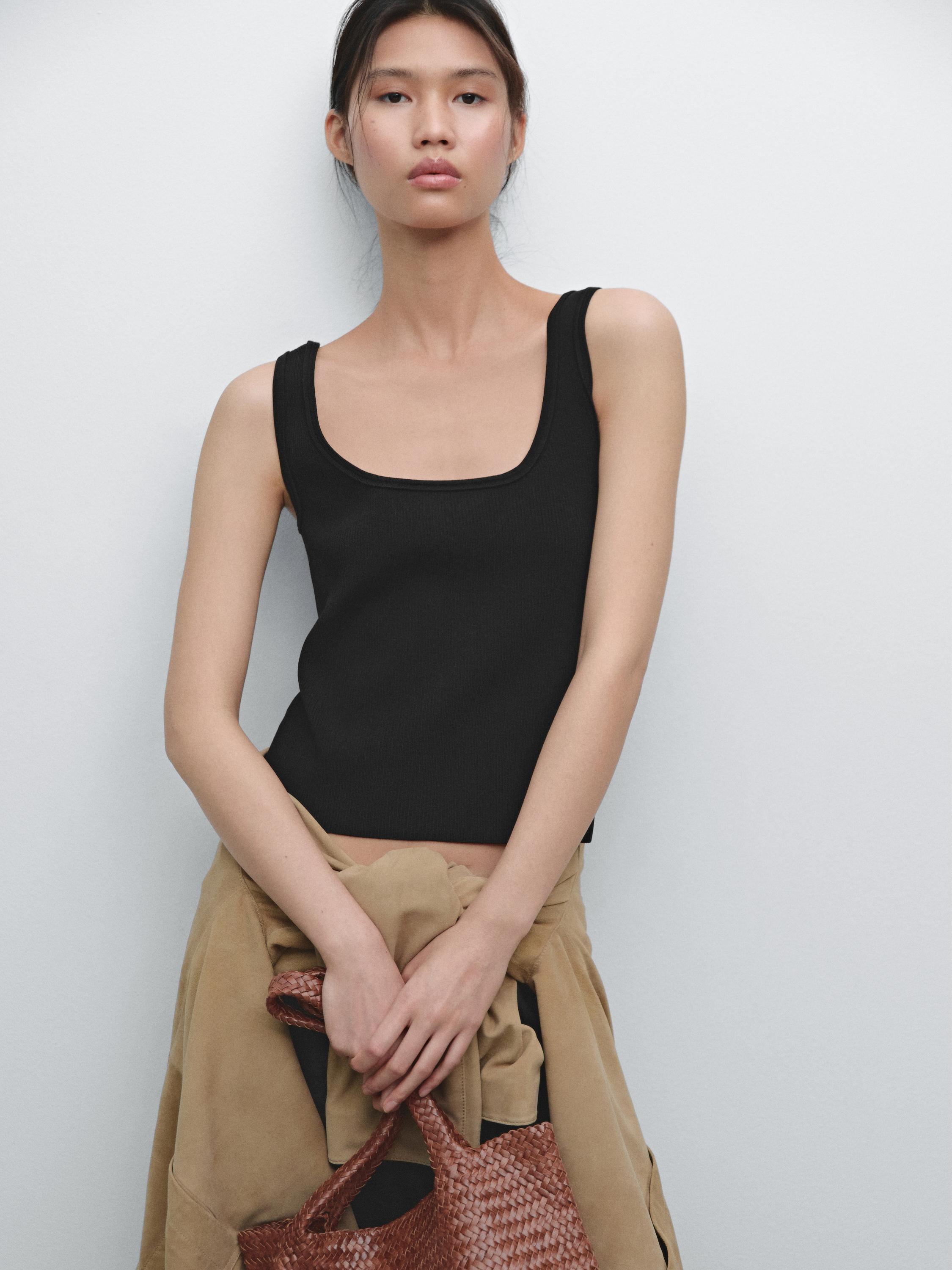 Knit strappy top