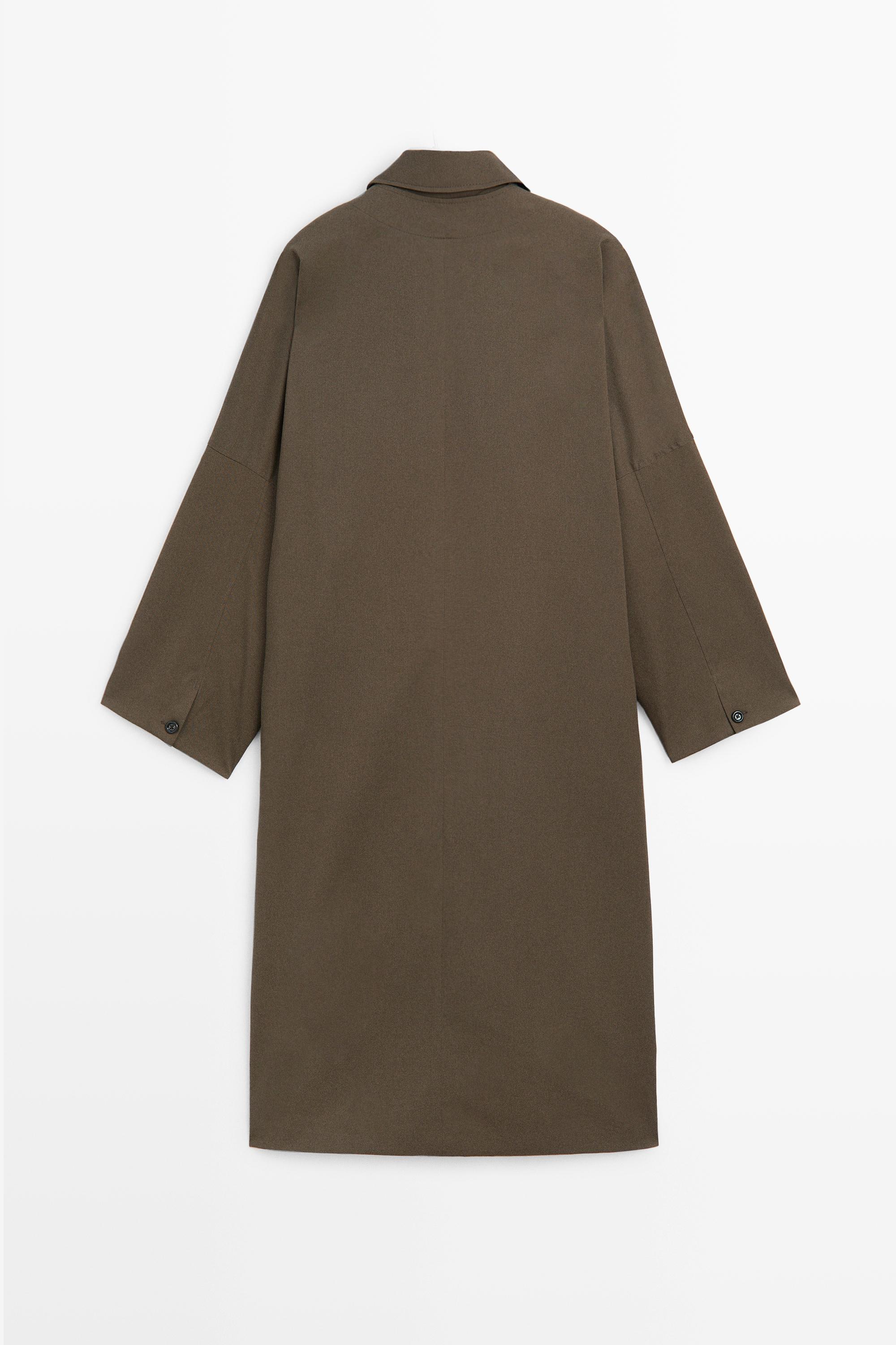 Trench en coton mélangé avec détail split
