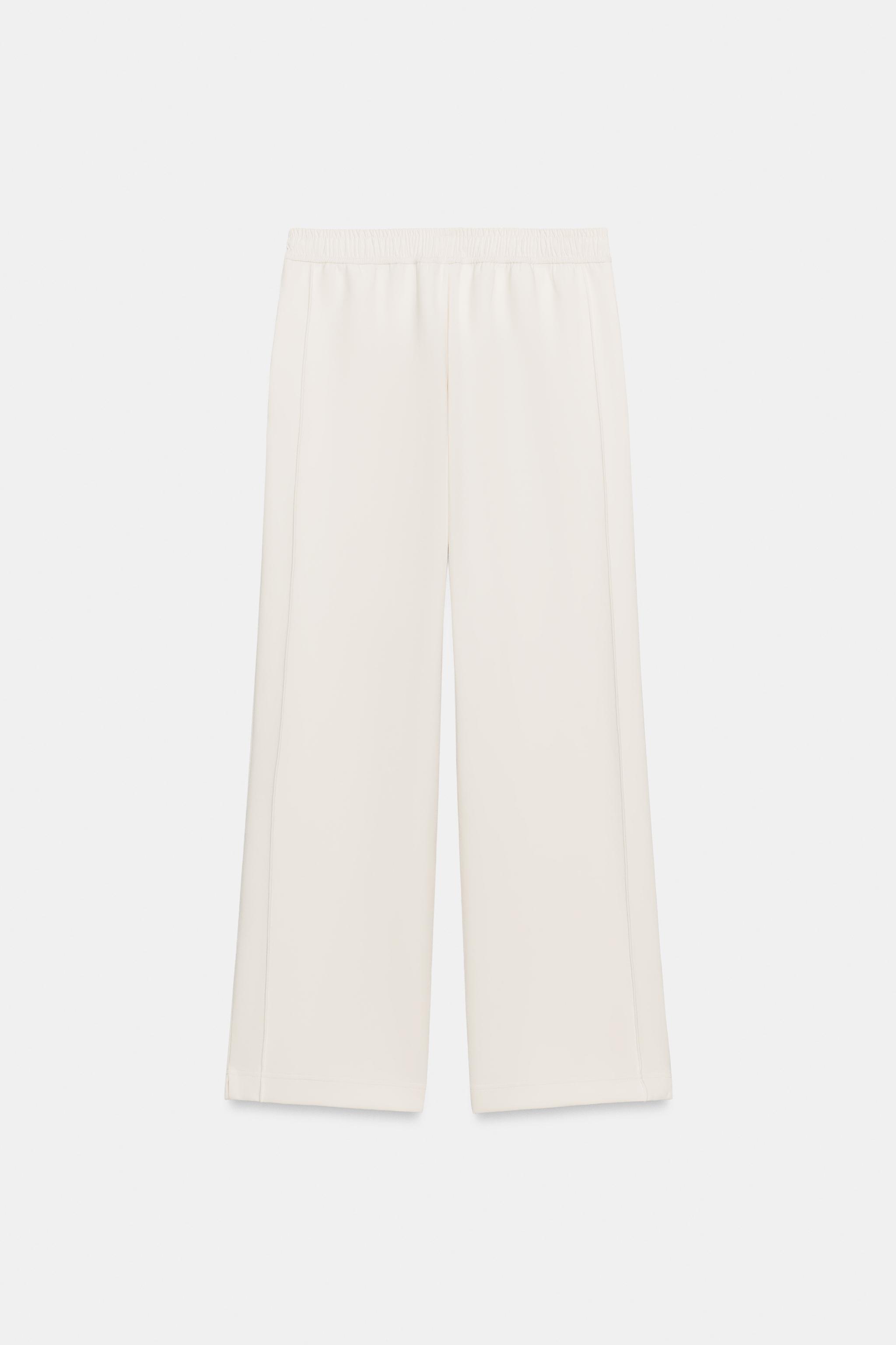 PANTALON DROIT AVEC NERVURE EN INTERLOCK