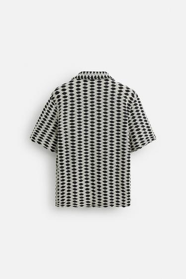 CHEMISE JACQUARD CONTRASTÉE - Écru de Zara - Image 6