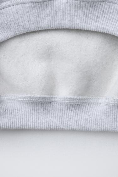 EMBROIDERED TERRY SLOGAN SWEATSHIRT - Grey marl by Zara - Image 3