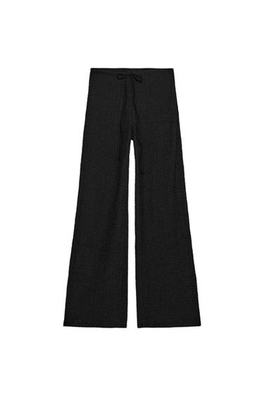 TEXTURED STRAIGHT-LEG TROUSERS - Black by Zara