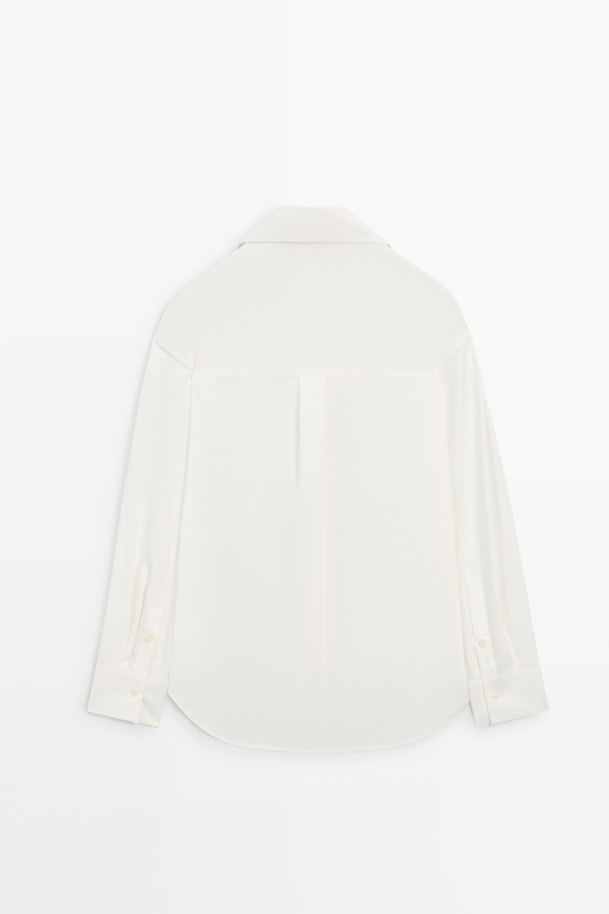 Chemise en popeline avec détails coutures