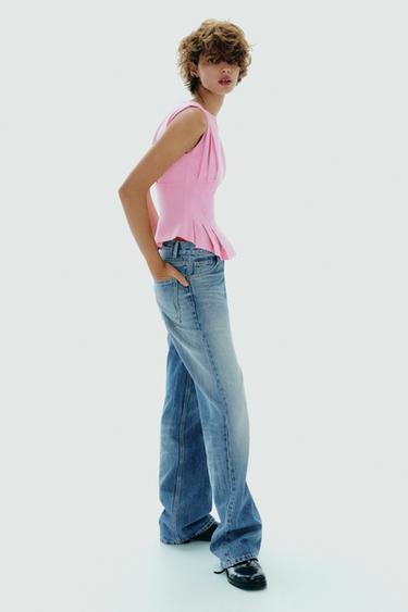 PLEATED ZIP T-SHIRT - Pink by Zara - Image 3
