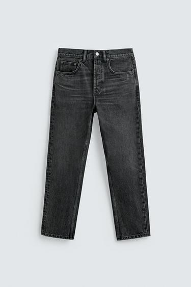 JEANS SLIM CROPPED FIT - Carbón de Zara