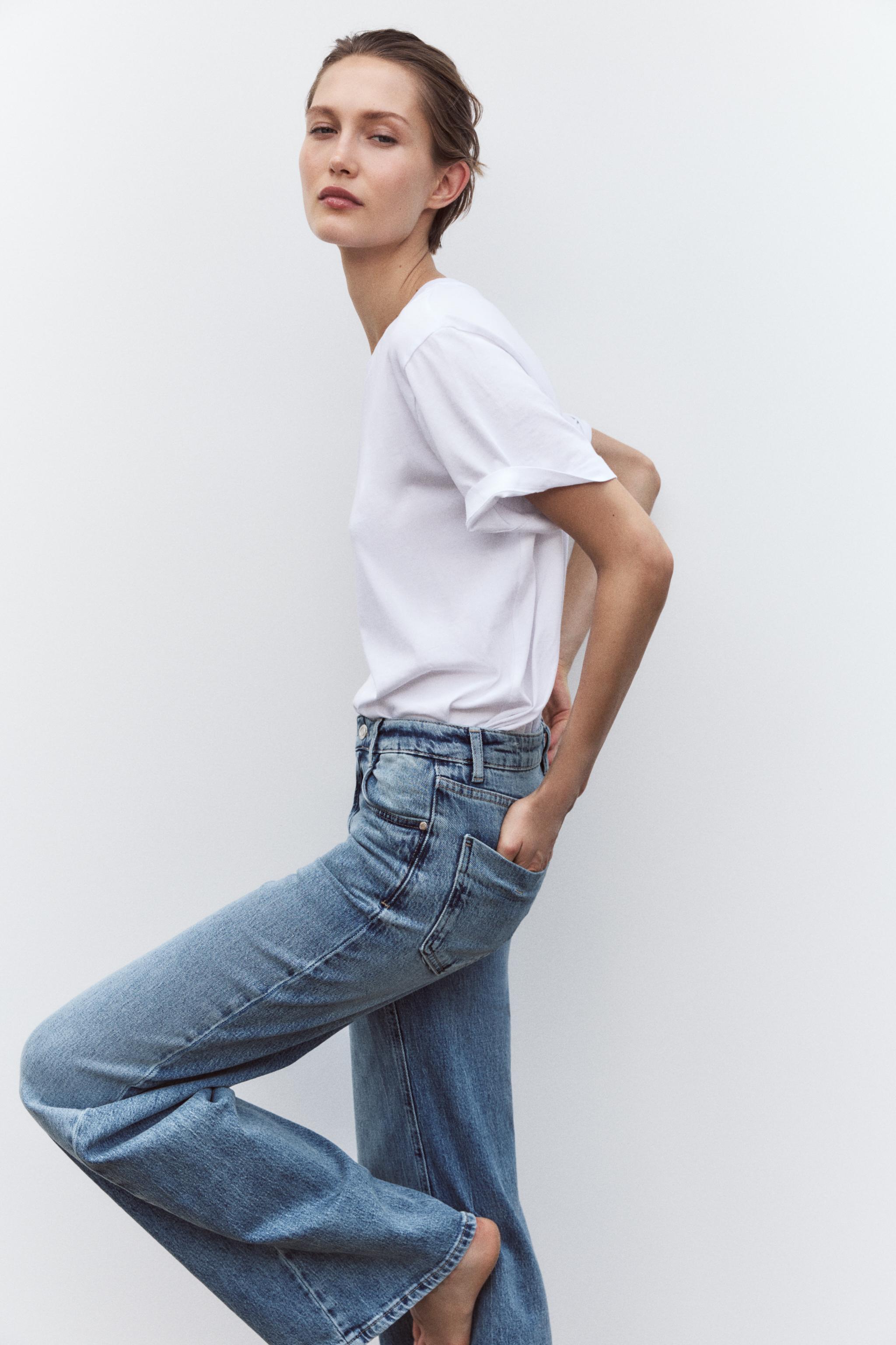 Z1975 HIGH RISE WIDE LEG LONG LENGTH JEANS - Mid-blue | ZARA Z1975 HIGH RISE WIDE LEG LONG LENGTH JEANS - Mid-blue | ZARA