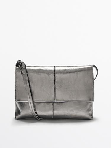 Zara Crackled nappa mini flap bag - Silver