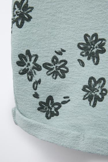 COMBI-SHORT COURT À FLEURS - Vert d'eau de Zara - Image 3