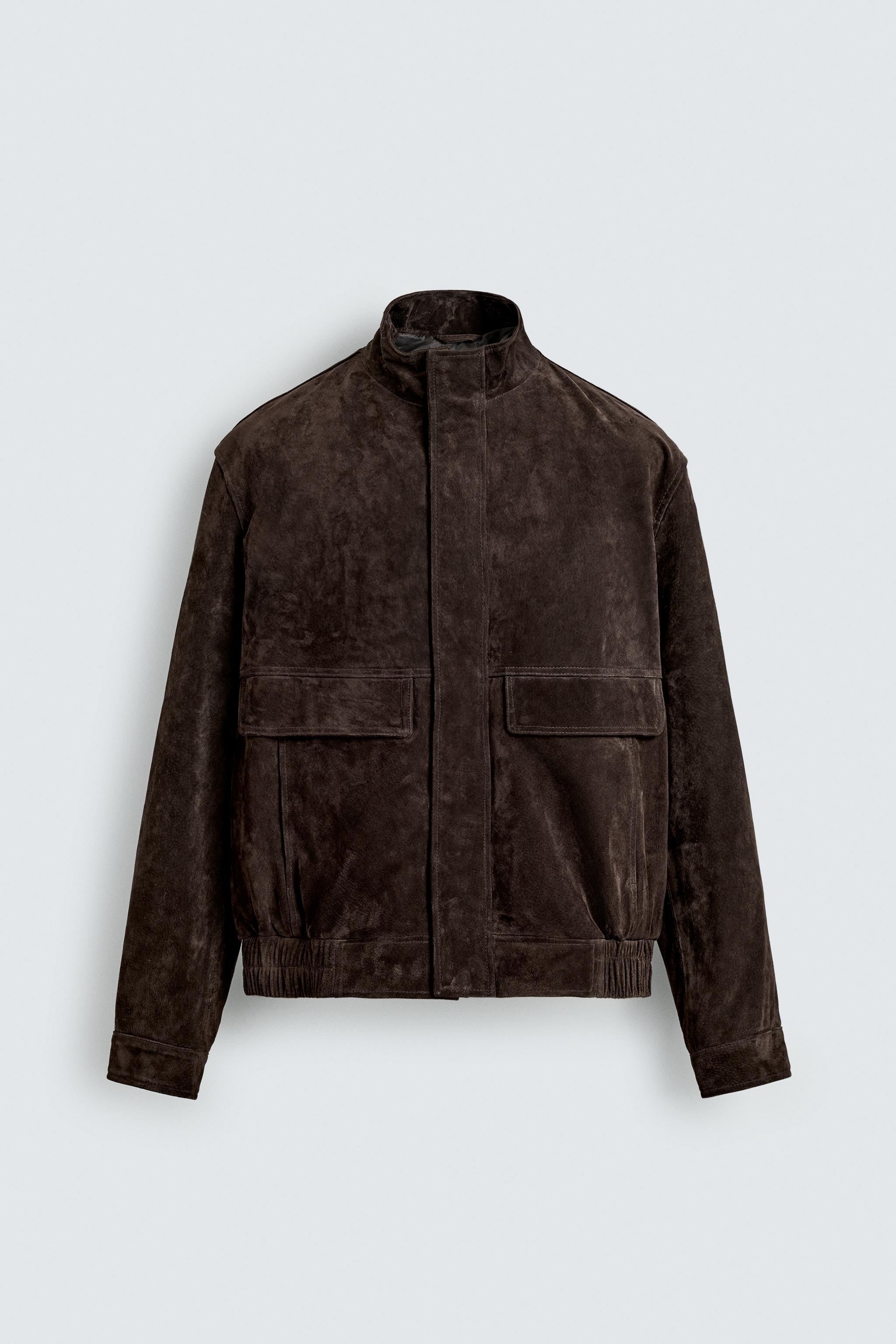 BLOUSON EN CUIR CROÛTE DE