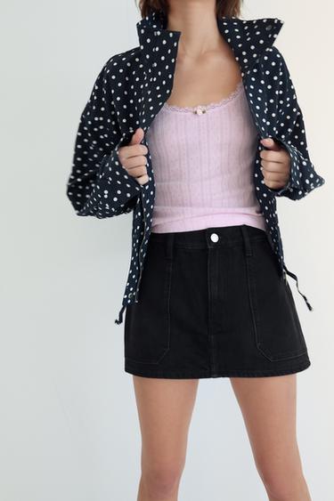 FALDA PANTALÓN DENIM - Negro de Zara