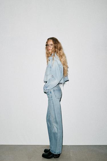 TRF STRAIGHT HIGH-WAIST JEANS - Light blue by Zara - Image 2