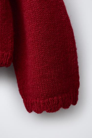 CHAQUETA PUNTO LAZOS VELVET - Rojo de Zara