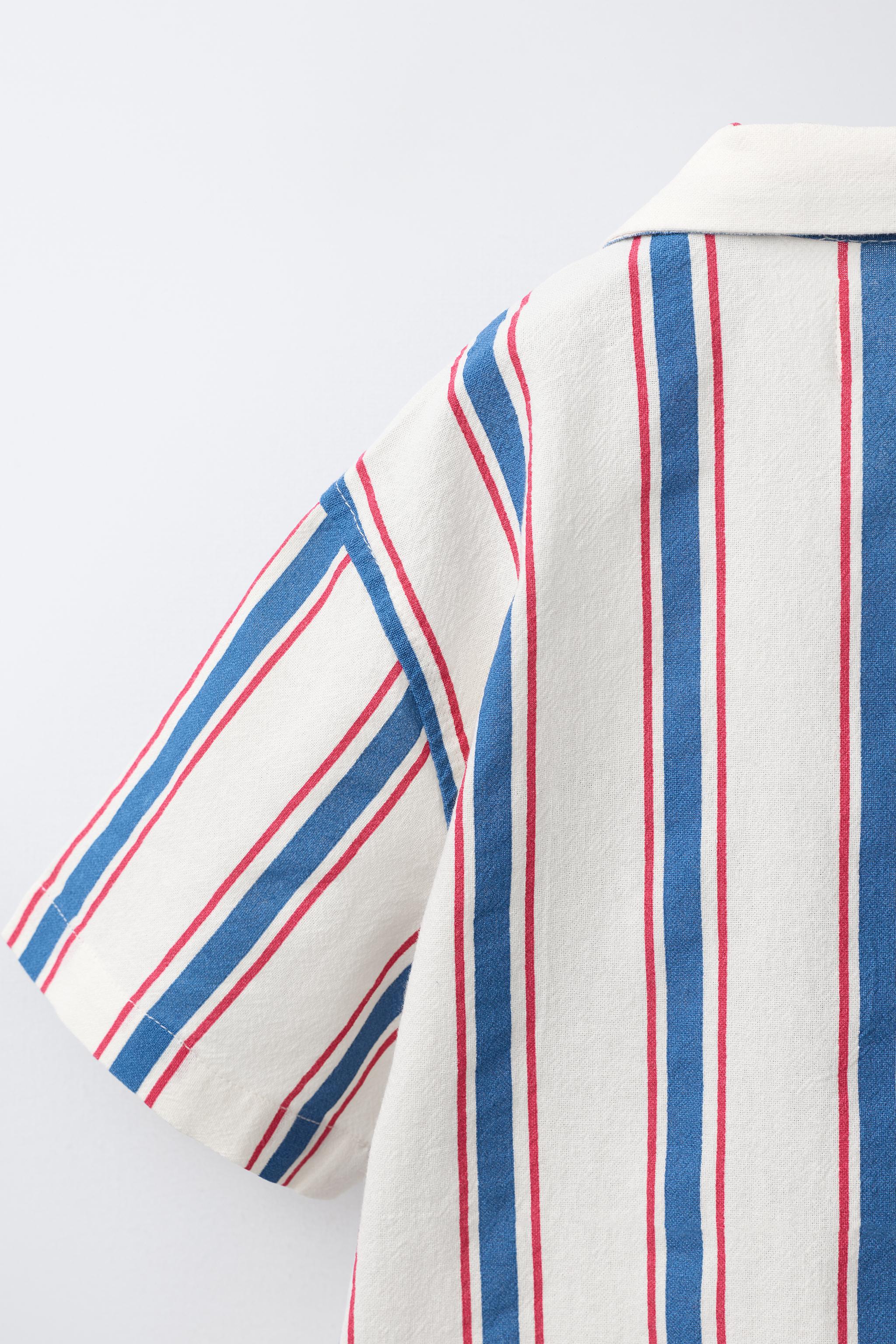 CHEMISE À RAYURES POISSON BRODÉ