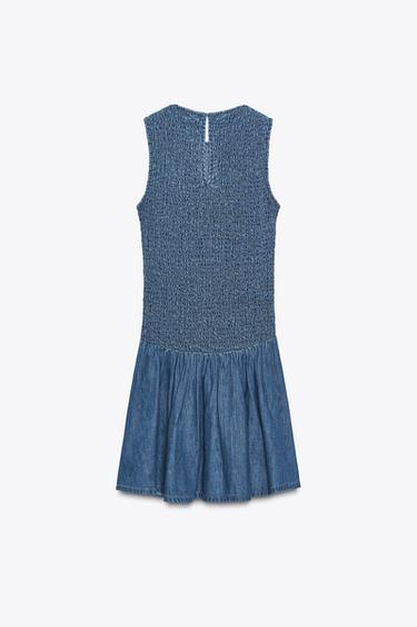 SHORT HONEYCOMB DRESS - Blue by Zara - Image 5