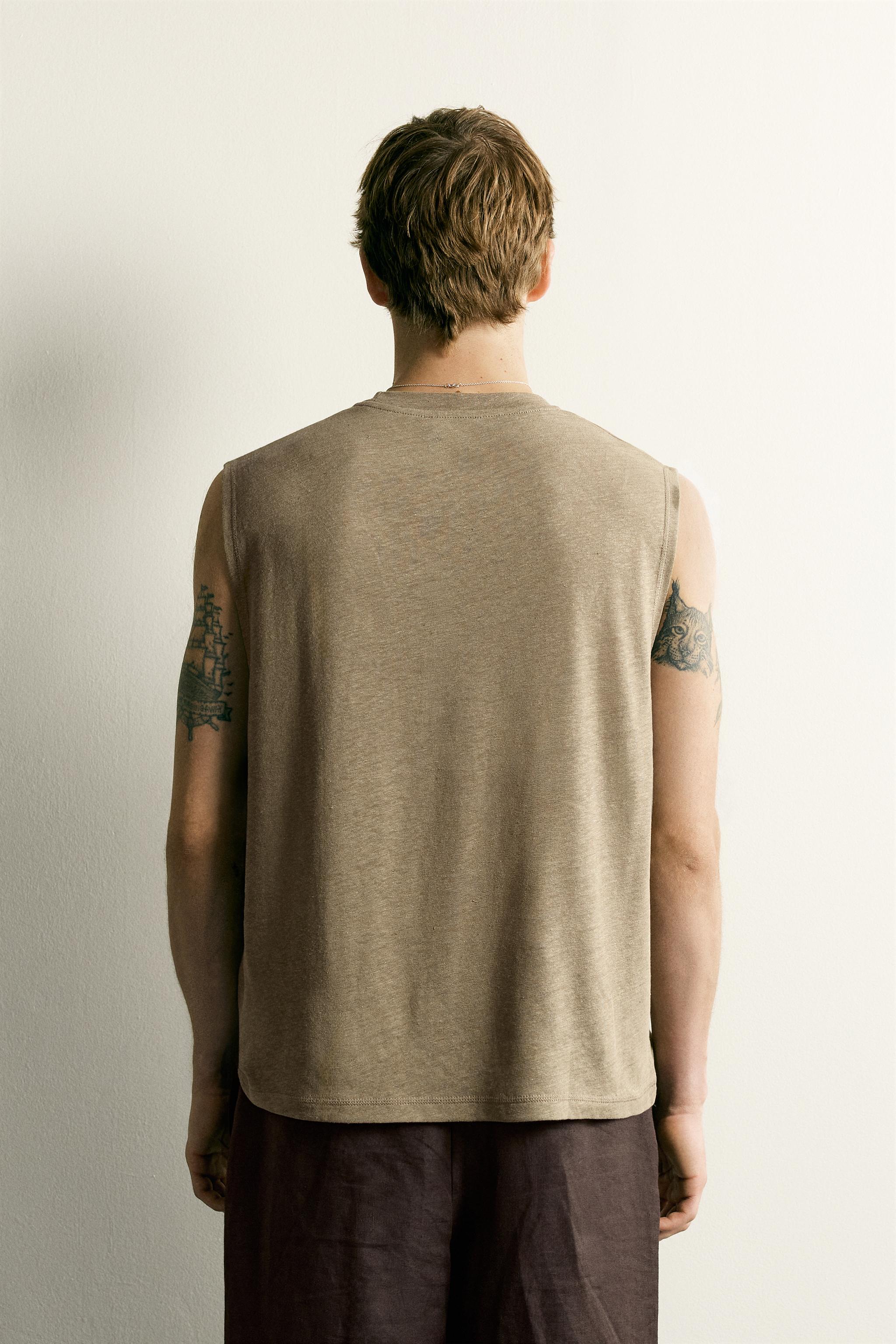 RELAXED FIT COTTON-LINEN TANK TOP