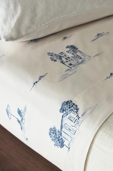 TOILE DE JOUY FLAT SHEET - Blue by Zara - Image 5