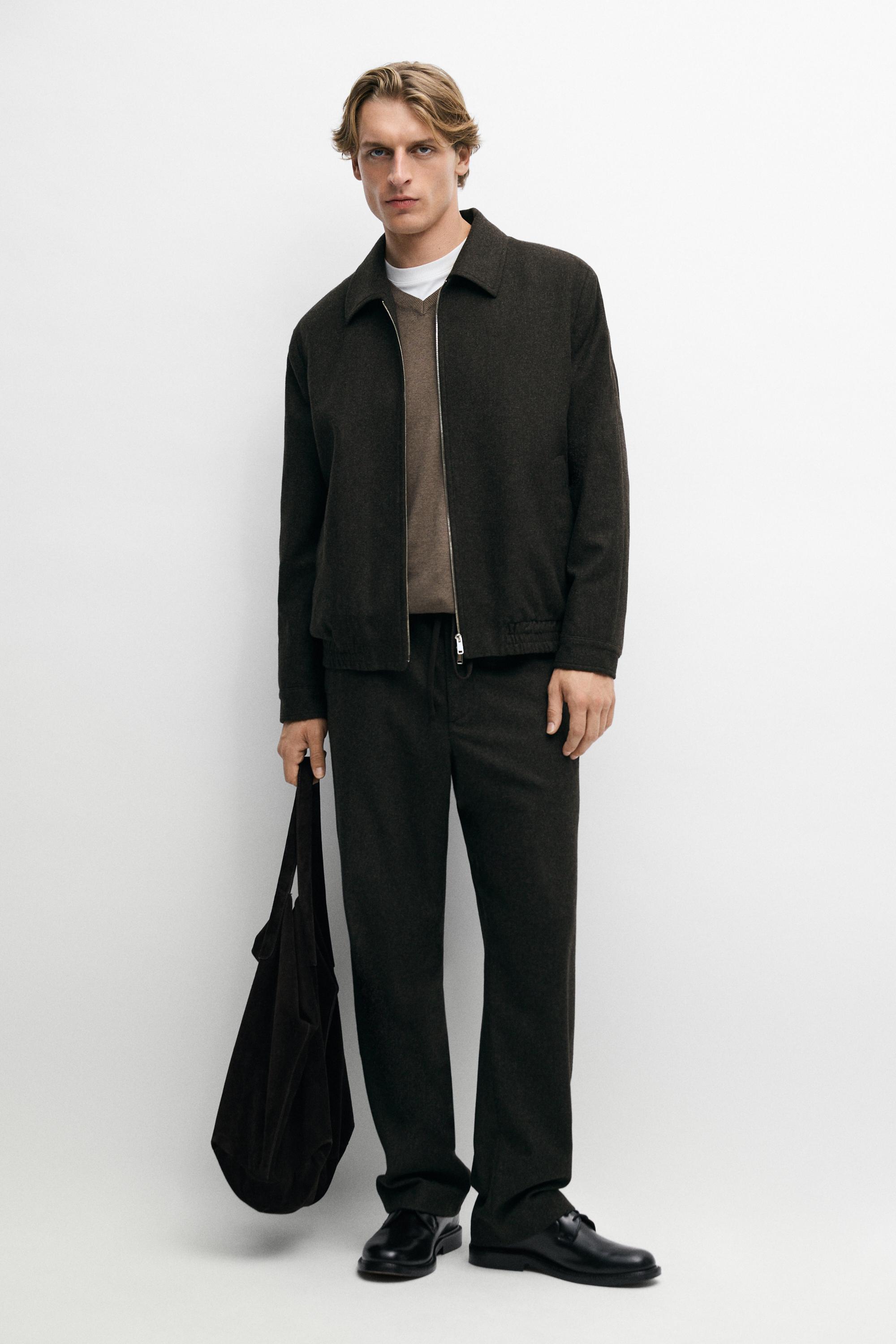 Pants flannel wool blend total look