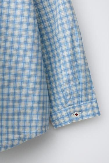 CHECK SHIRT WITH POCKET - Blue by Zara - Image 3