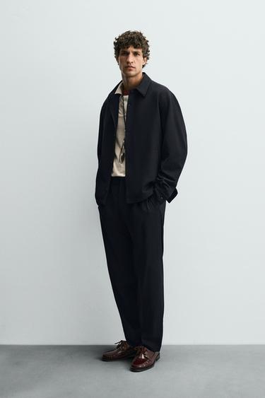 REGULAR FIT OVERSHIRT - Navy blue by Zara - Image 3