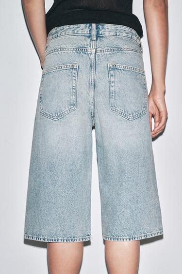 برمودا DENIM ZW COLLECTION - أزرق الخاص بـ Zara