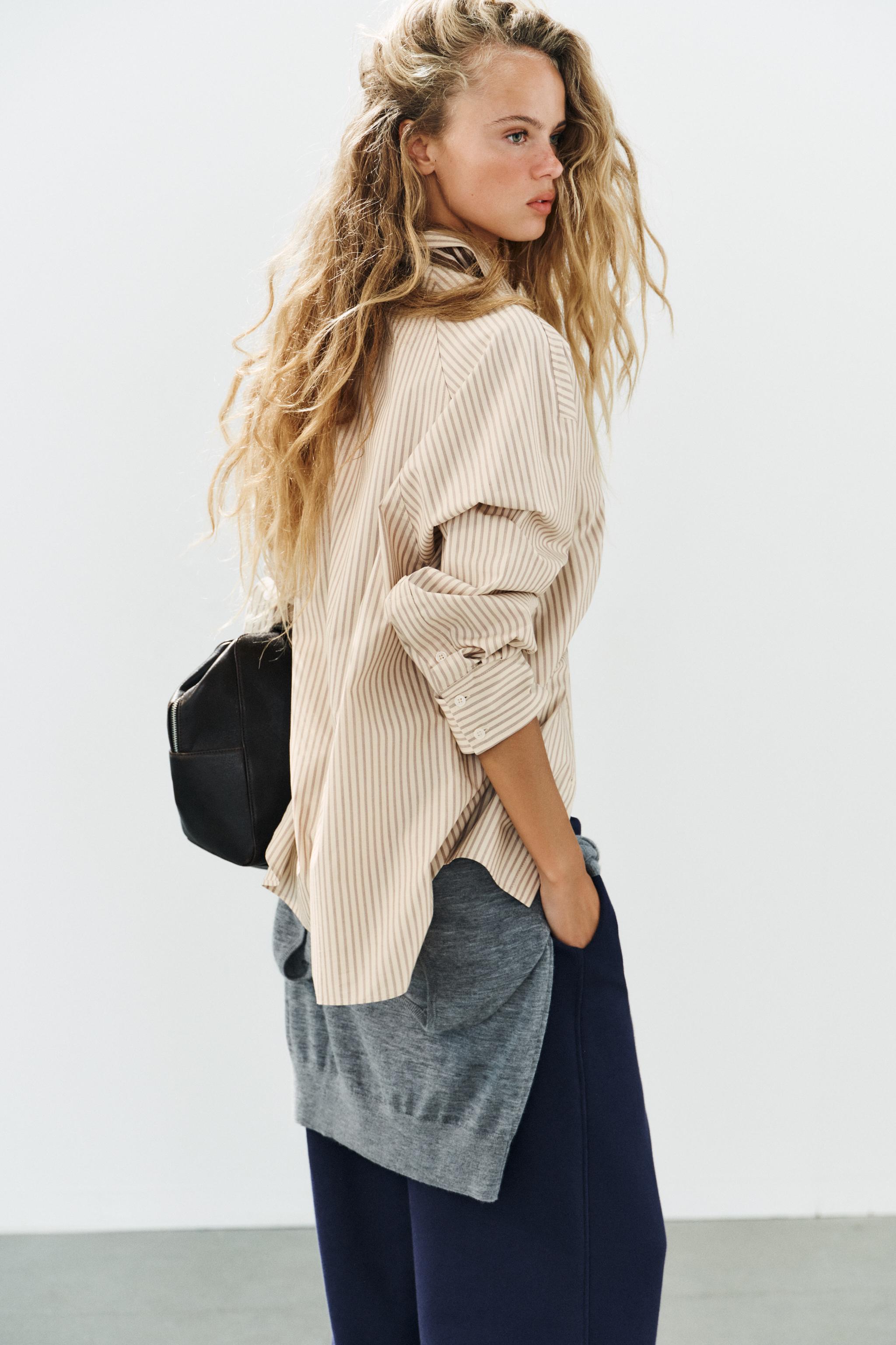 CHEMISE OVERSIZE EN POPELINE À RAYURES
