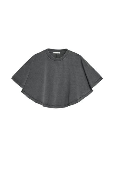 FADED-EFFECT CAPE T-SHIRT