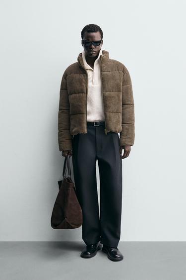 CORDUROY PUFFER JACKET - Brown / Taupe by Zara - Image 0