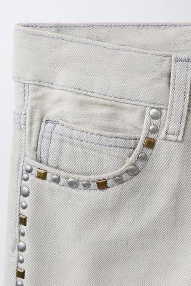 JEANS BOOTCUT À CLOUS - Gris de Zara - Image 4