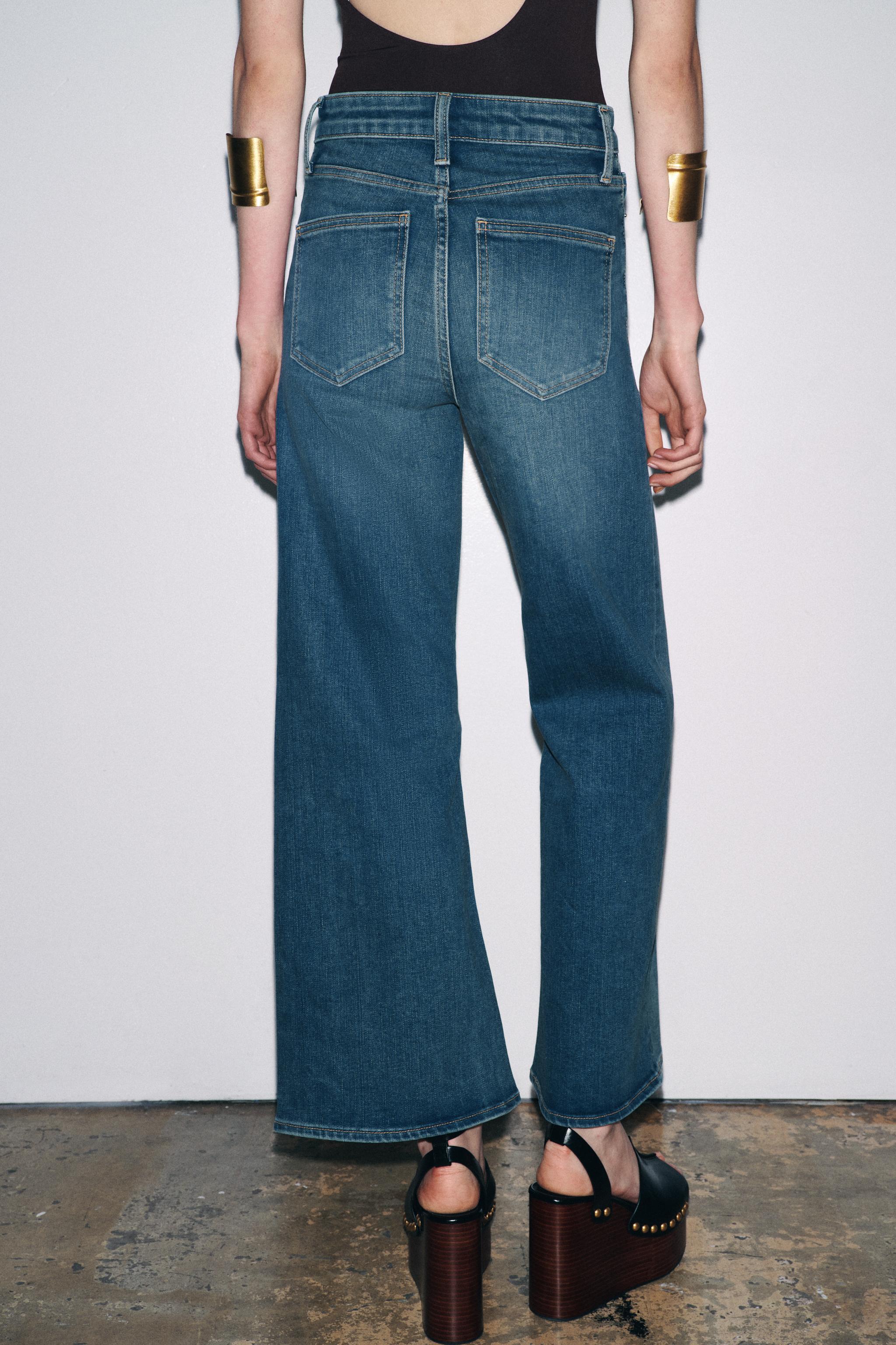 JEANS ZW COLLECTION WIDE LEG HOGE TAILLE - Blauw | ZARA Nederland