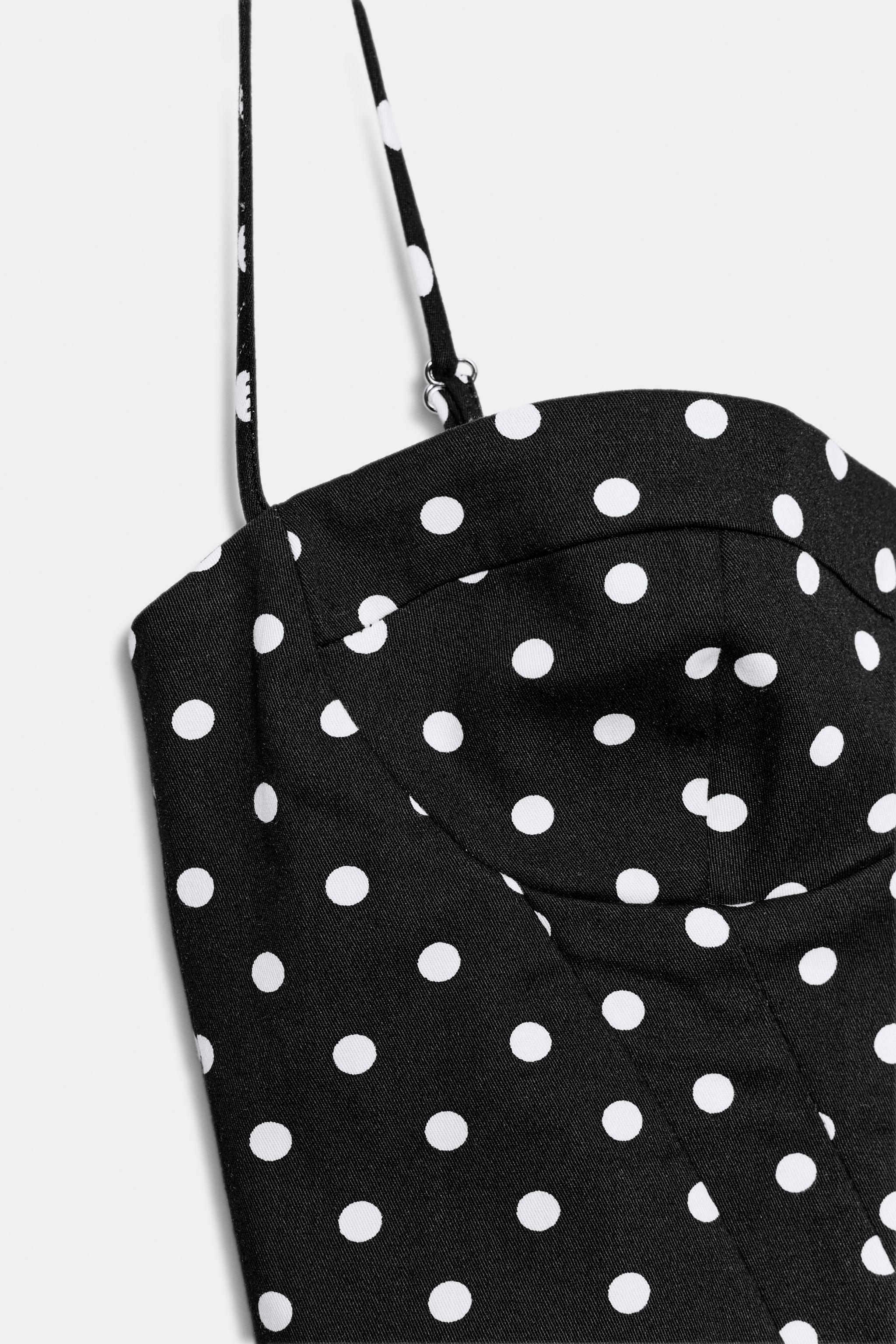 POLKA DOT STRAPPY MINI DRESS