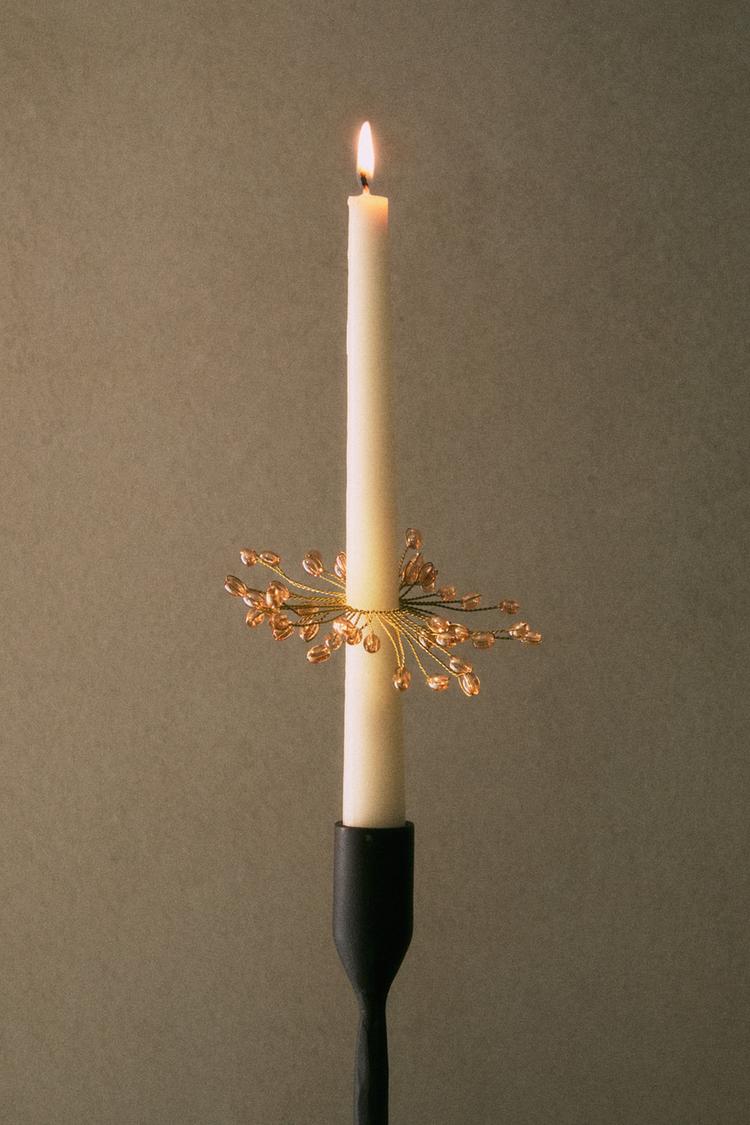 CHRISTMAS STAR CANDLE RING (SET OF 2) — Gold