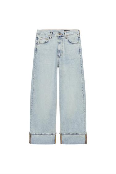 ZW COLLECTION MID-WAIST BAGGY JEANS - Light blue by Zara