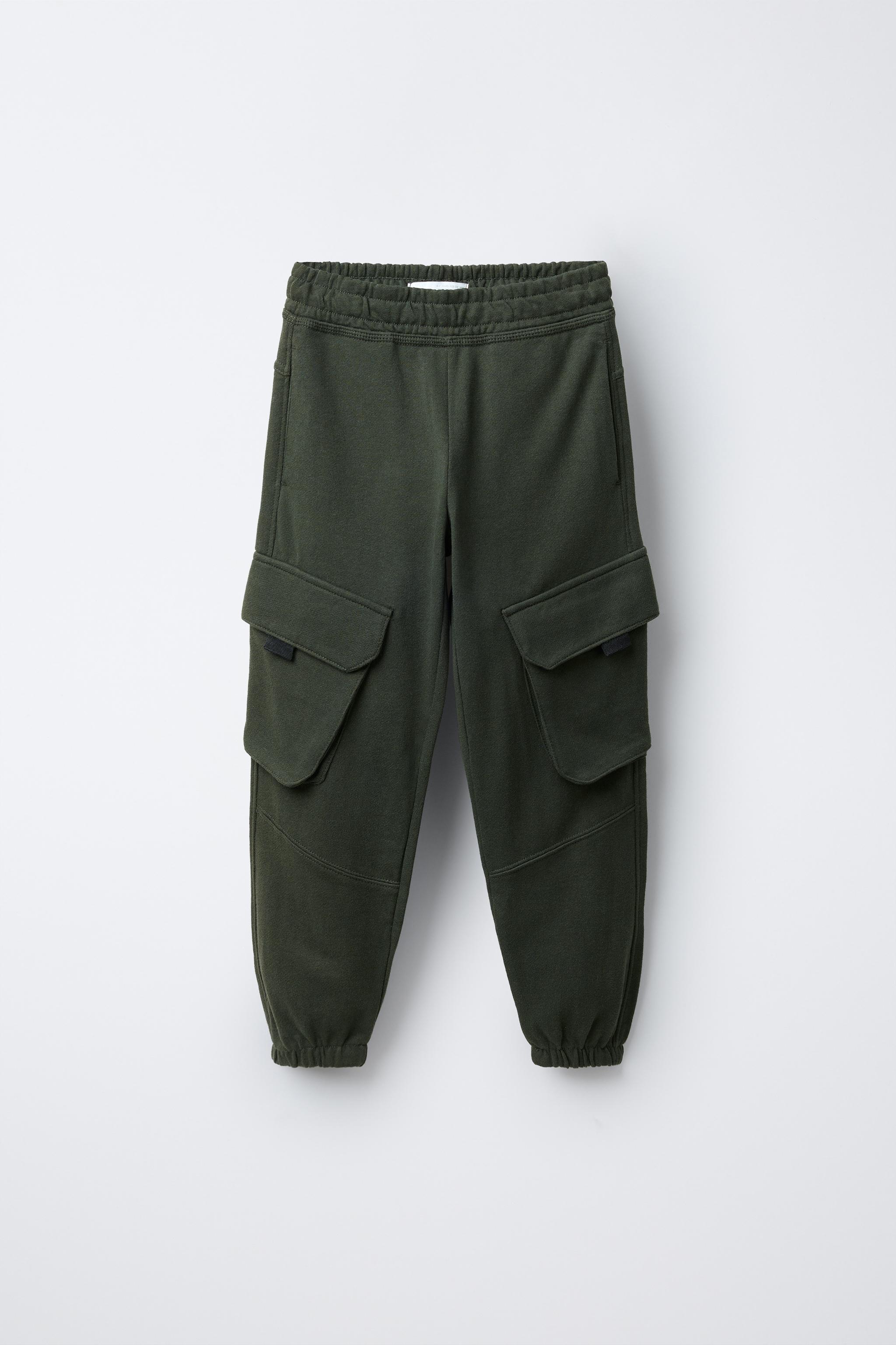 PANTALONI FELPA CARGO Verde ZARA Italia Italy - Main Image