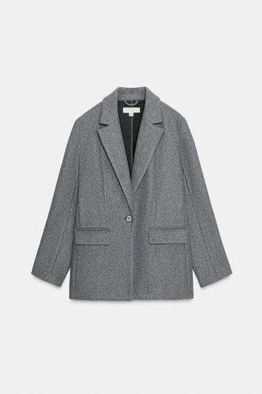 SOFT SINGLE-BUTTON BLAZER - Grey marl by Zara
