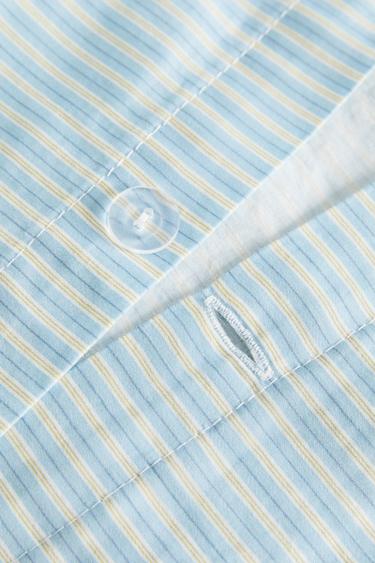 STRIPED FADED SATEEN DUVET COVER (300 THREAD COUNT) - Blue by Zara