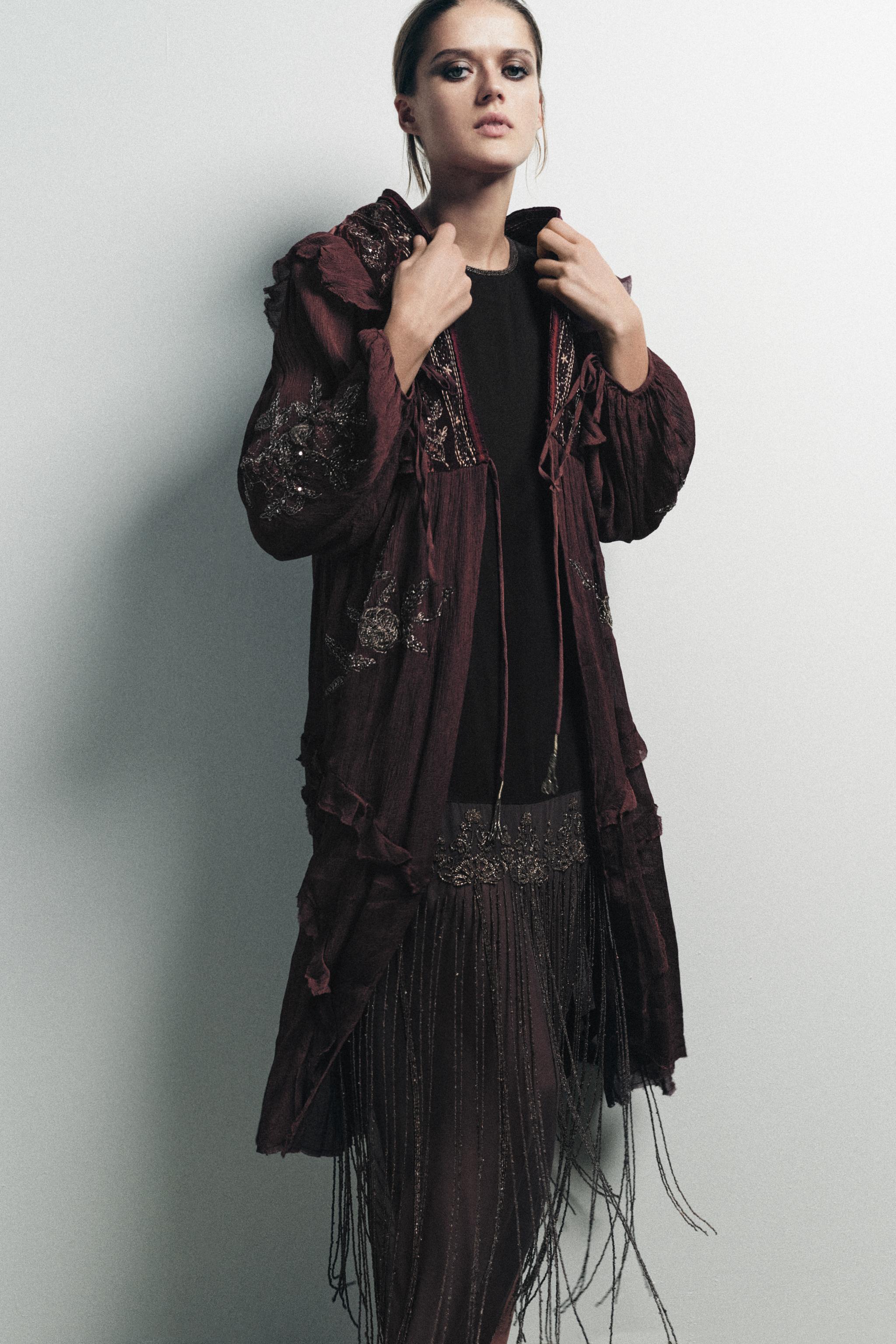 COMBINATION SEQUIN GEORGETTE TOP