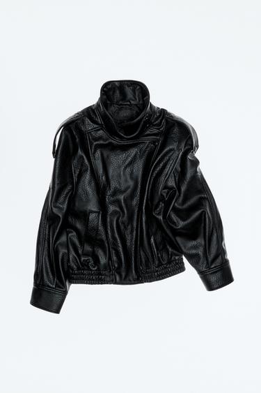 КУРТКА ИЗ ИСКУССТВЕННОЙ КОЖИ — ЧЕРНЫЙ от Zara
