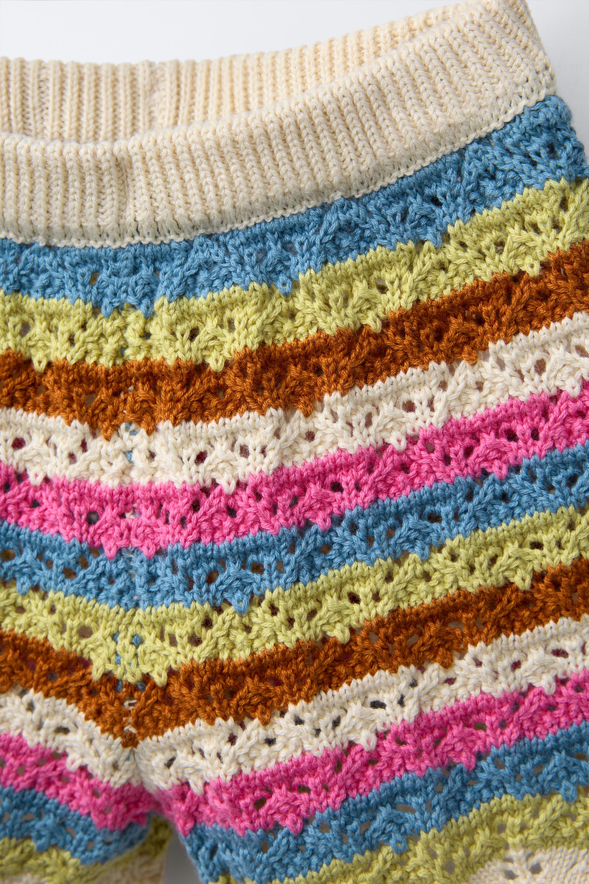 STRIPED KNIT SHORTS - Multicolored | ZARA United States