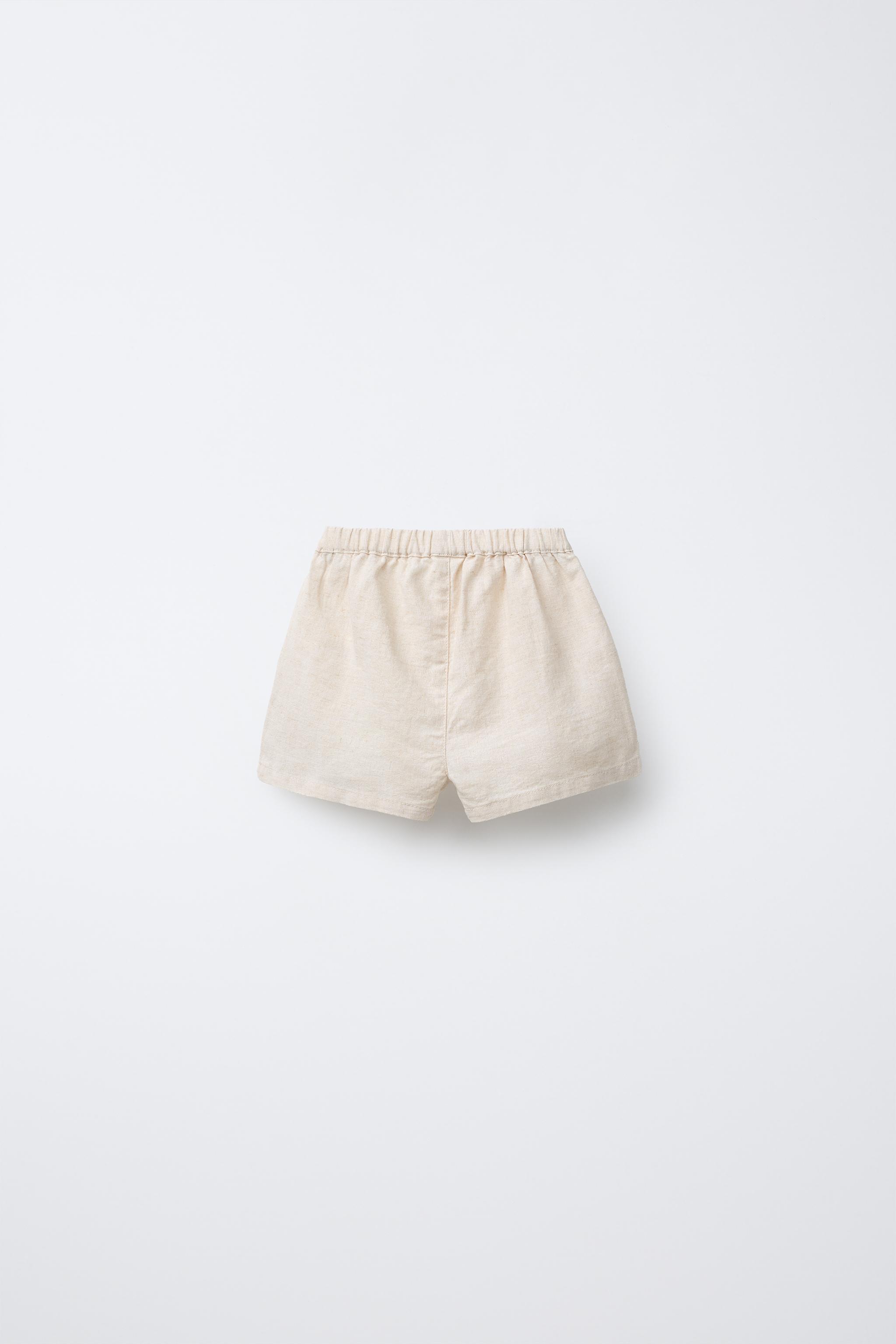 【NOICE】 W SAHARA LINEN SHORTS / 追跡付 LINEN BLEND SHORTS - Light beige | ZARA United States