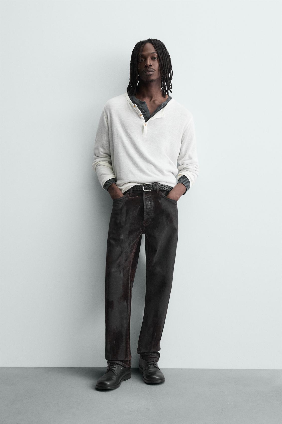 ДЖИНСЫ ПРЯМОГО КРОЯ ИЗ ФЛОКА ОТ ZARA