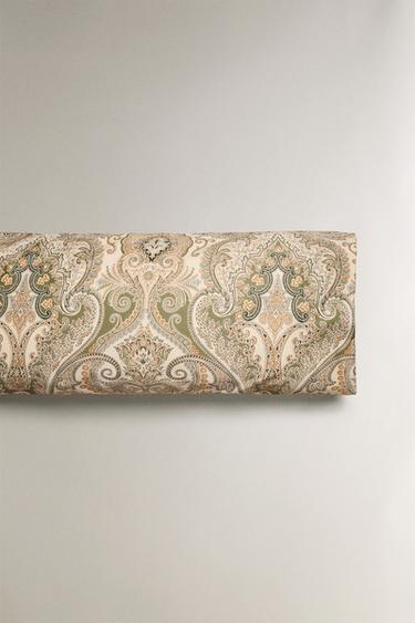 TAIE D’OREILLER COTON SATIN PAISLEY (300 FILS) - Vert de Zara - Image 4