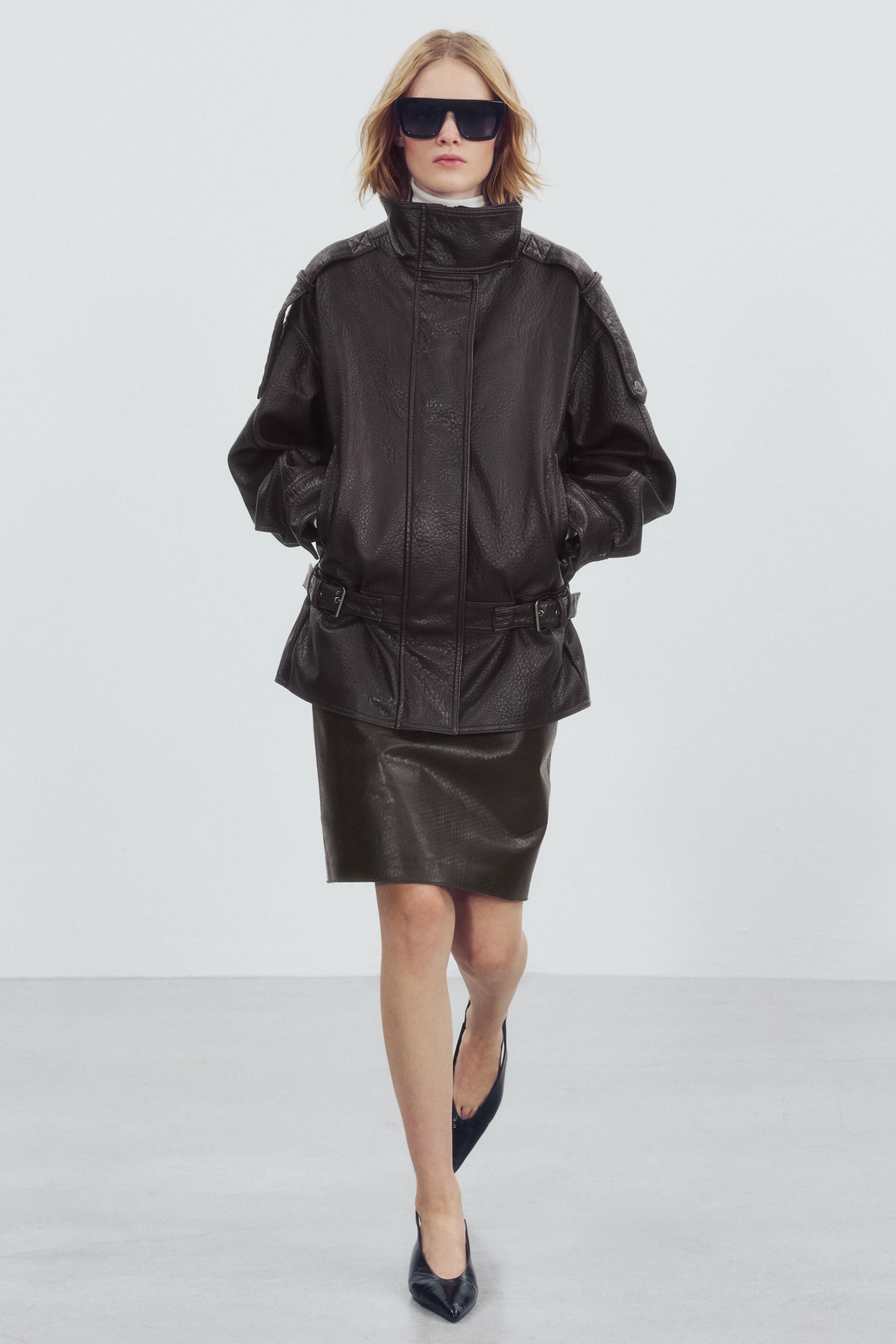 ZW COLLECTION FAUX LEATHER BIKER JACKET