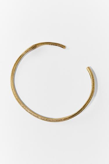 Zara TEXTURE CHOKER NECKLACE - Golden