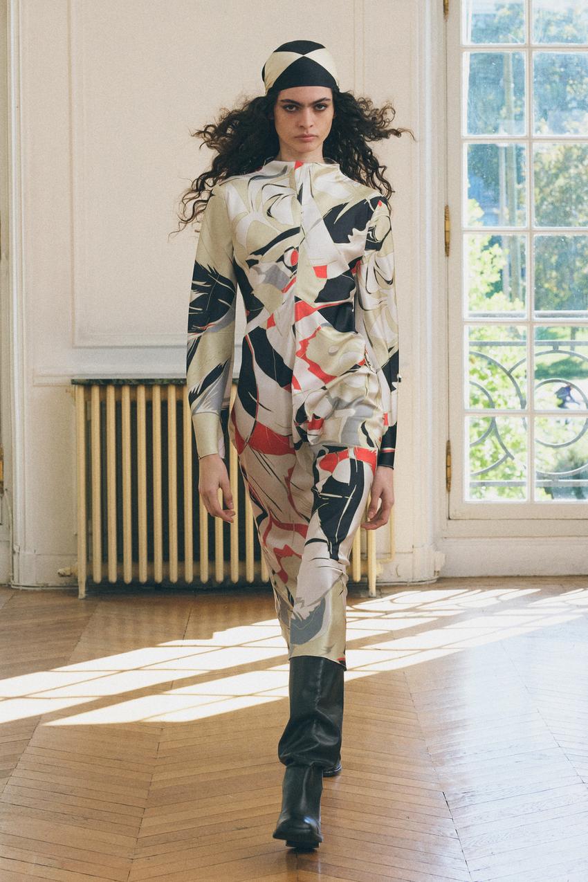 ZW COLLECTION プリント ミディワンピース - マルチカラ― | ZARA Japan 
