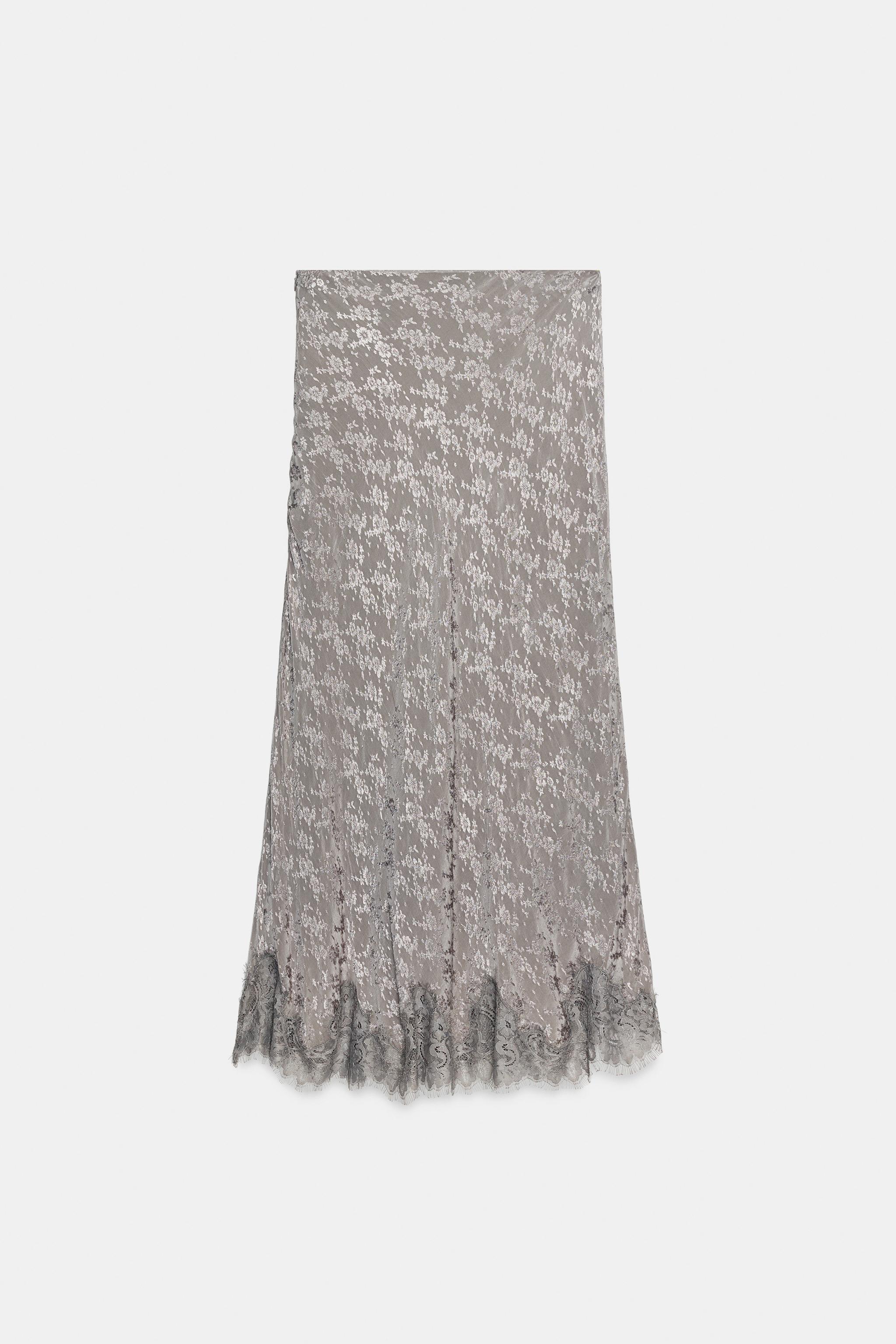 jupe jacquard dentelle ZW COLLECTION avec Zara